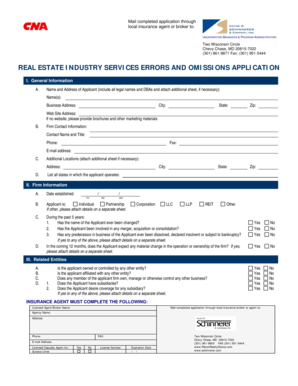 Real Estate Industry Errors and Omissions Application