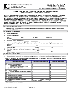 Chubb Health Care Portfolio Application