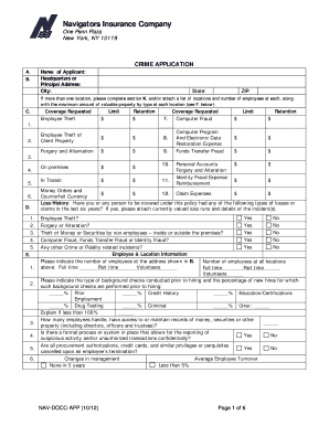 Crime Application Form