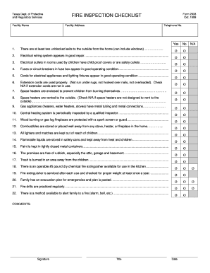 Texas Fire Inspection Checklist Form 2933