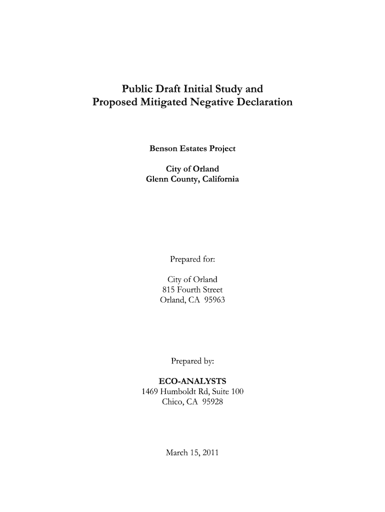 Public Initial Study and Proposed Mitigated - City of Orland Preview on Page 1