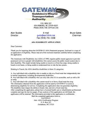 ADA Eligibility Application