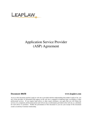 Application Service Provider Agreement