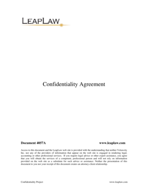 Confidentiality Agreement