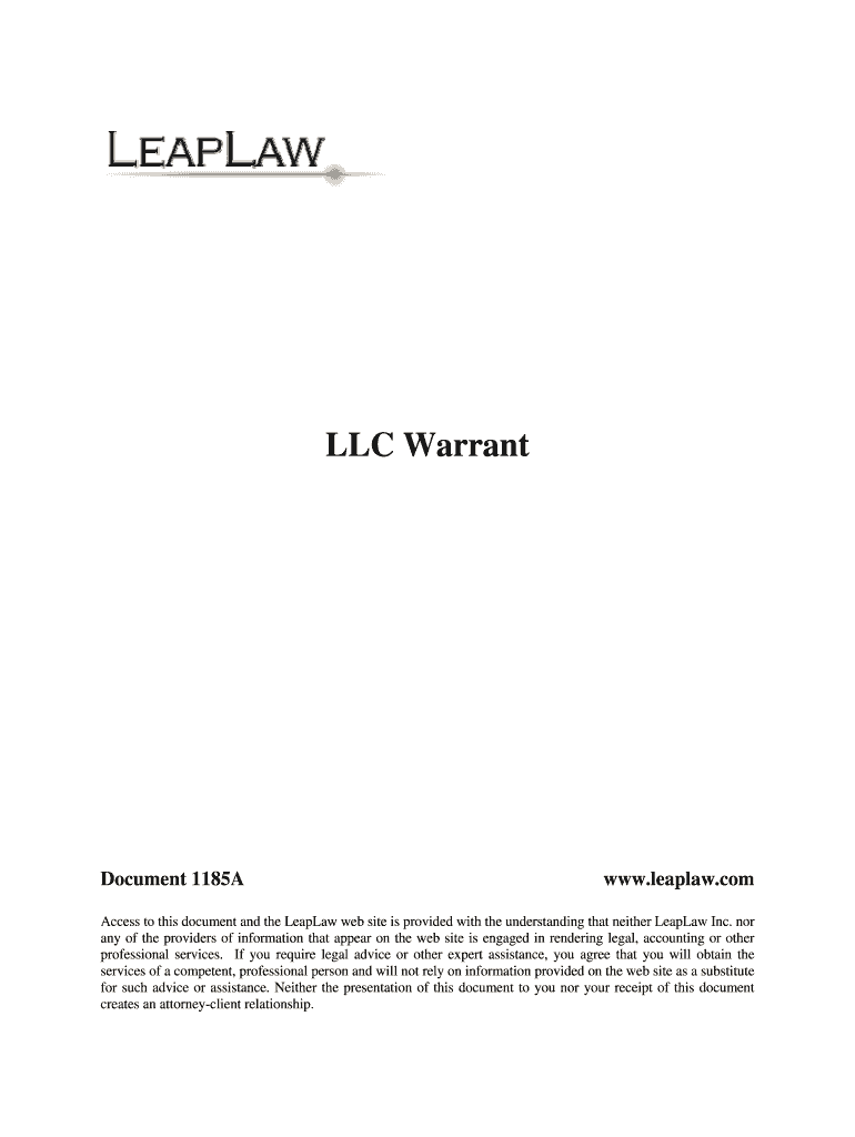 llc warrant Preview on Page 1