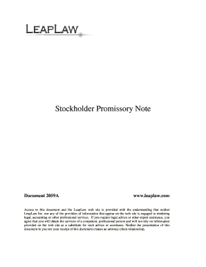 Stockholder Promissory Note