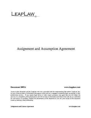 assignment and assumption agreement english law