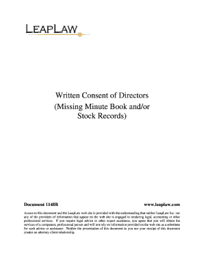 Written Consent of Directors
