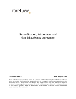 Subordination Attornment Non-Disturbance Agreement