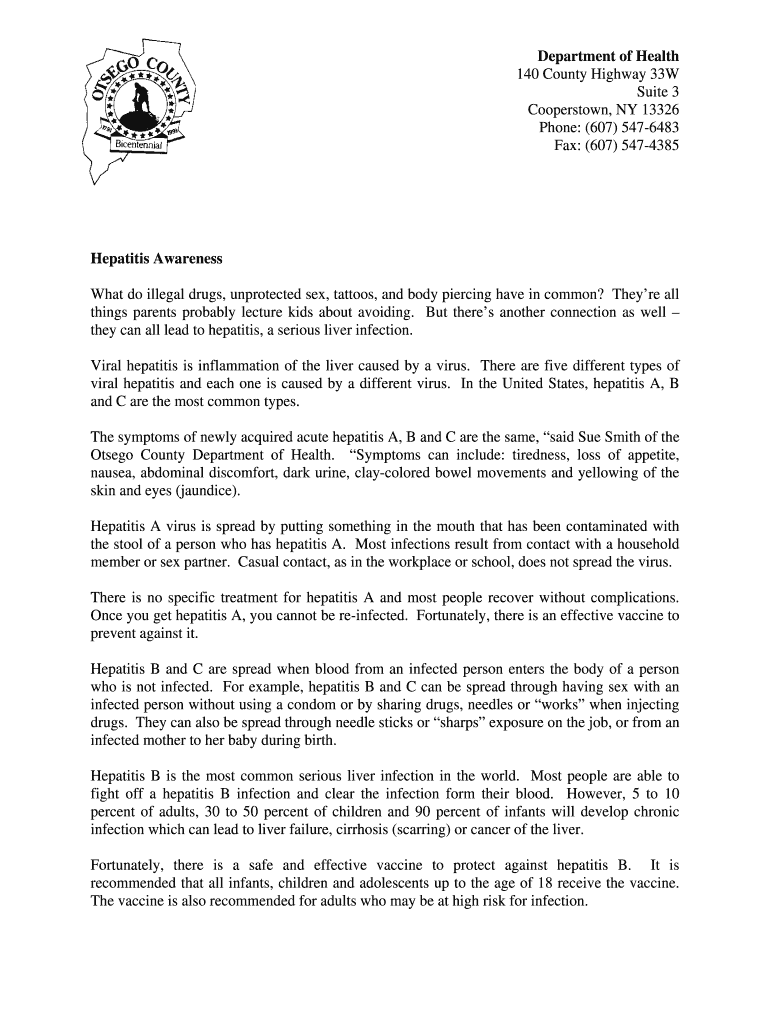 Hepatitis Awareness Preview on Page 1