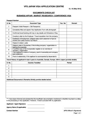 Japan Business Visa Application Checklist