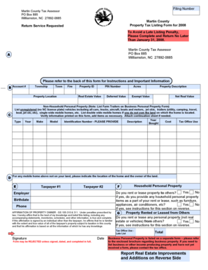 Martin County Property Tax Listing Form