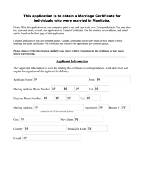 Marriage Certificate Application