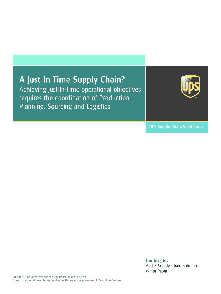 A Just-In-Time Supply Chain Preview on Page 1