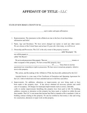 Affidavit of Title - LLC