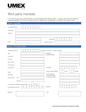 Third Party Mandate Form