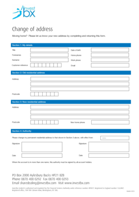 Change of Address Form