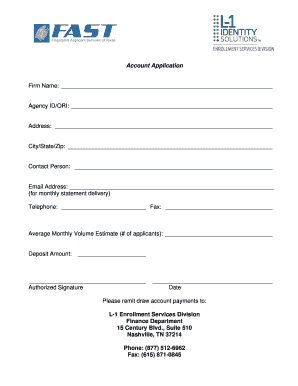 Texas Escrow Account Application