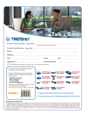 TRENDnet Product Rebate Form