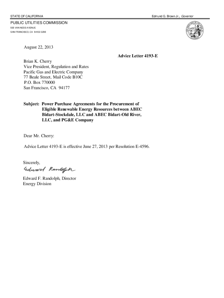 4193-E - Pacific Gas and Electric Company Preview on Page 1