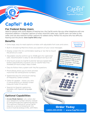 CapTel 840 Order Form