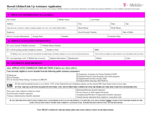 Hawaii Lifeline/Link Up Assistance Application