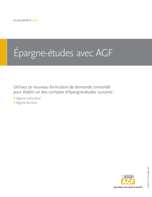 Formulaire de demande d’épargne-études avec AGF