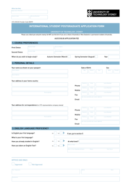 International Student Postgraduate Application Form