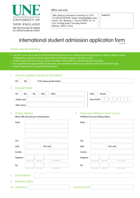 International Student Admission Application Form