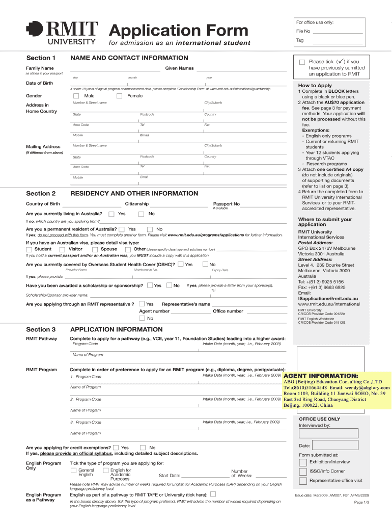 Application Form Preview on Page 1