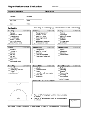 basketball tryout evaluation form
