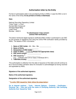 Authorisation letter by the Entity - Tin-nsdlcom