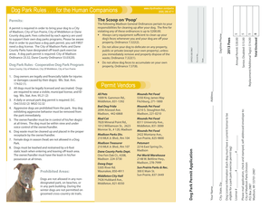 Madison Dog Park Permit Application