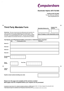 Third Party Mandate Form