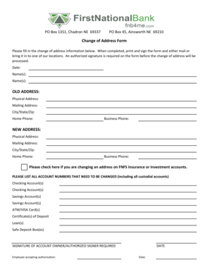 Change of Address Form