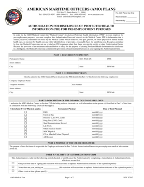 AMO Authorization for Disclosure of PHI