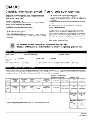 Disability Elimination Period Reporting Form