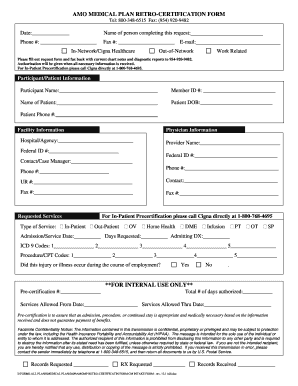 what is medical plan retro form