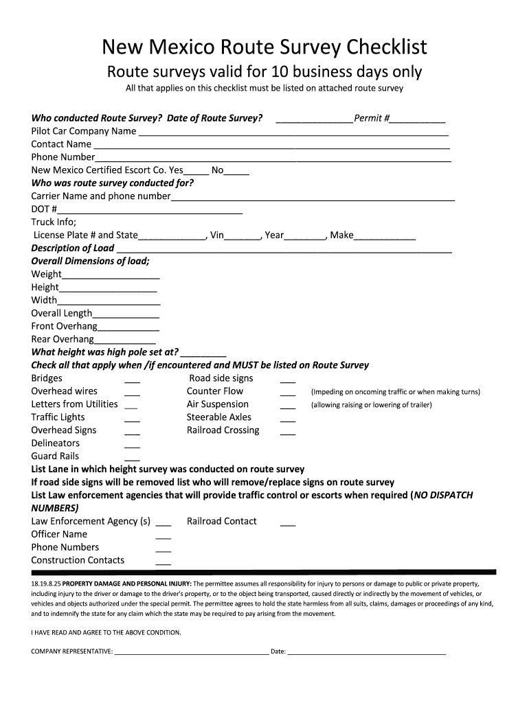new mexico route survey Preview on Page 1