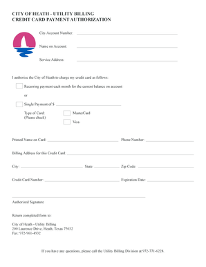 Utility Billing Credit Card Payment Authorization