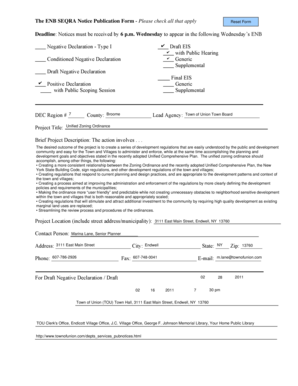 ENB SEQRA Notice Publication Form