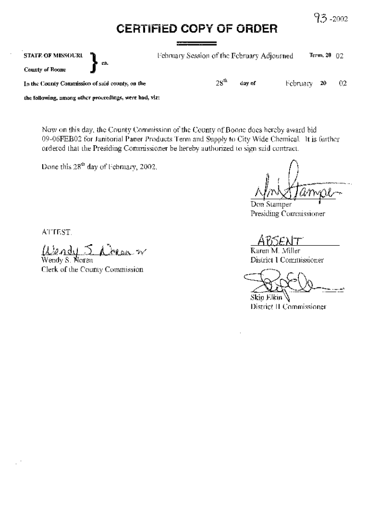 CERTIFIED COPY OF ORDER Preview on Page 1