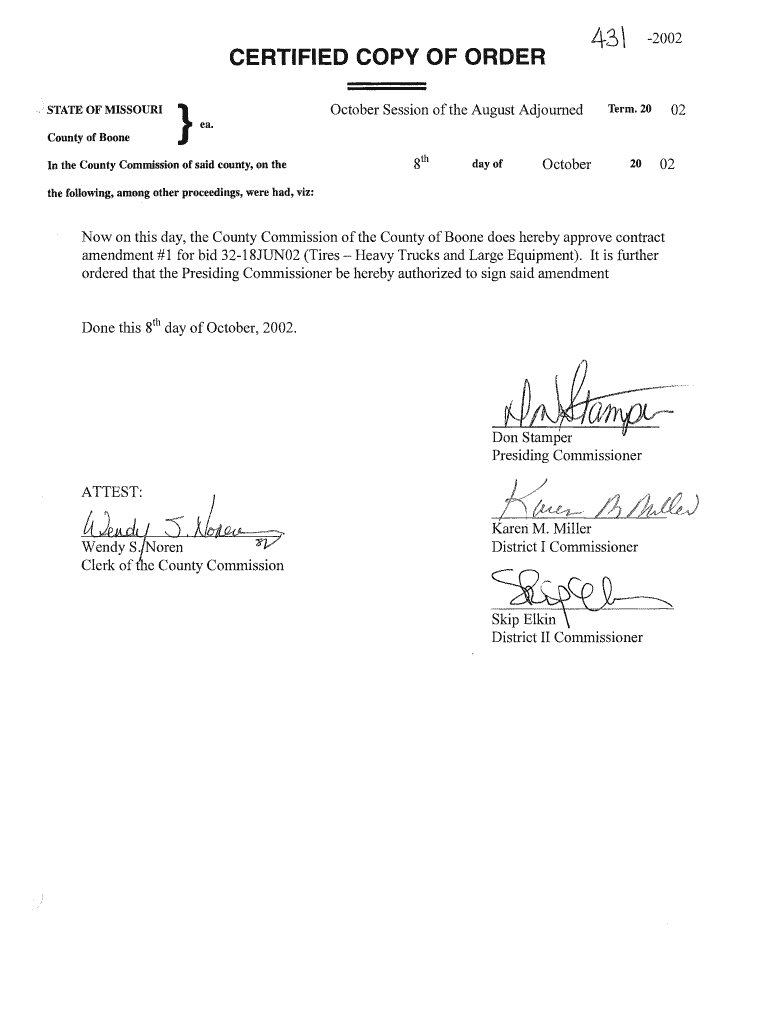 CERTIFIED COPY OF ORDER Preview on Page 1