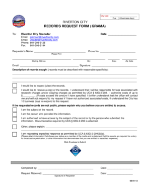 Riverton City Records Request Form