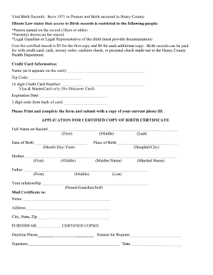 Illinois Birth Certificate Application