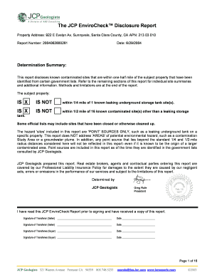 The JCP EnviroCheck Disclosure Report - Bahl Homes