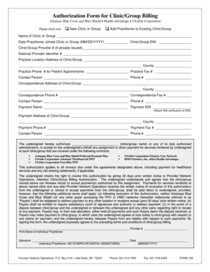 Clinic Group Billing Authorization Form