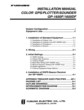 Installation instructions template - furuno gp 1650df form