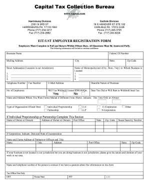 Employer registration form - Capital Tax Collection Bureau