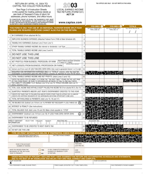 Capital Tax Collection Bureau Form 531